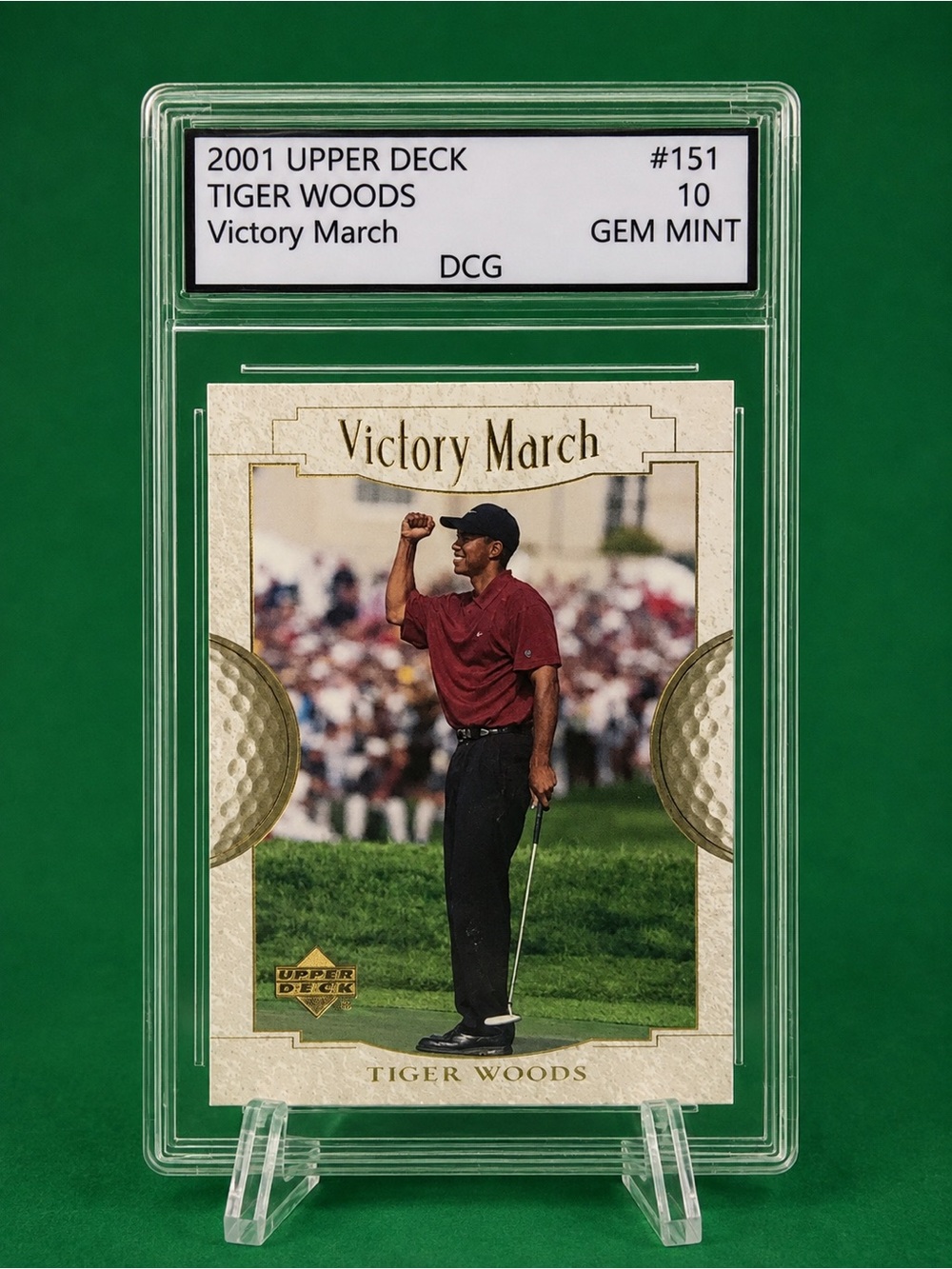2001 Upper Deck Tiger Woods Victory March Rookie Trading Card